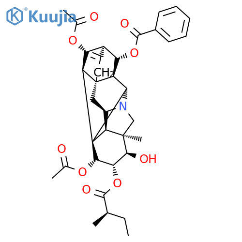 Hetisan-1,2,3,11,13-pentol, 1,11-diacetate 13-benzoate 2-(2-methylbutanoate), (1β,2α,3α,11α,13S)- (9CI) structure
