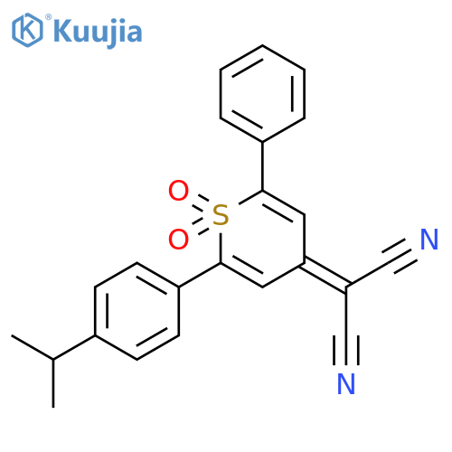 2-(2-(4-Isopropylphenyl)-1,1-dioxido-6-phenyl-4H-thiopyran-4-ylidene)malononitrile structure