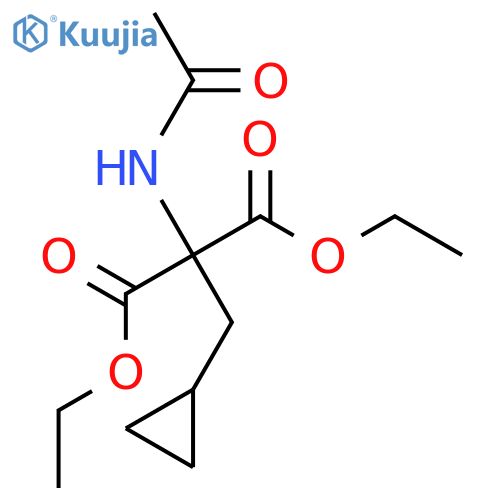 Propanedioic acid, 2-(acetylamino)-2-(cyclopropylmethyl)-, 1,3-diethyl ester structure