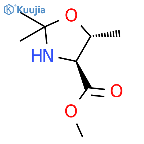 4-OXAZOLIDINECARBOXYLIC ACID, 2,2,5-TRIMETHYL-, METHYL ESTER, (4S-TRANS)- structure