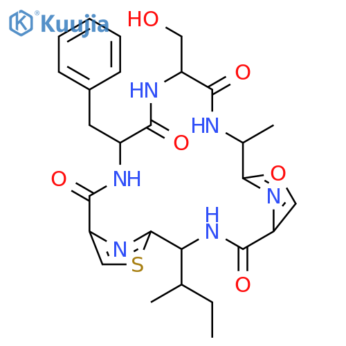 11-benzyl-4-(butan-2-yl)-14-(hydroxymethyl)-17-methyl-19-oxa-6-thia-3,10,13,16,21,22-hexaazatricyclo[16.2.1.1~5,8~]docosa-1(20),5(22),7,18(21)-tetraene-2,9,12,15-tetrone structure