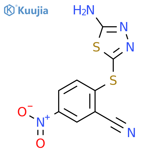 2-(5-Amino-1,3,4-thiadiazol-2-yl)thio-5-nitrobenzonitrile structure