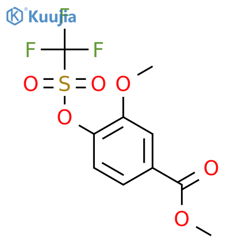 Benzoic acid, 3-methoxy-4-[[(trifluoromethyl)sulfonyl]oxy]-, methyl ester structure