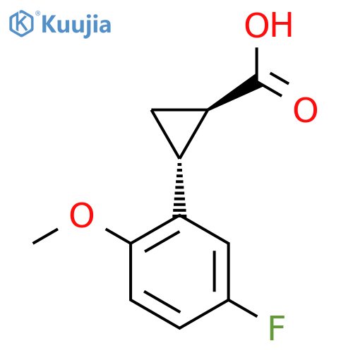 rac-(1R,2R)-2-(5-fluoro-2-methoxyphenyl)cyclopropane-1-carboxylic acid structure