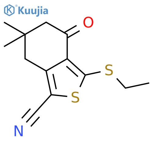 Benzo[c]thiophene-1-carbonitrile, 3-(ethylthio)-4,5,6,7-tetrahydro-6,6-dimethyl-4-oxo- structure