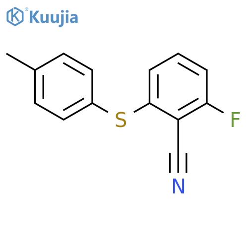 2-Fluoro-6-(4-methylphenyl)sulphanylbenzonitrile (~97%) structure