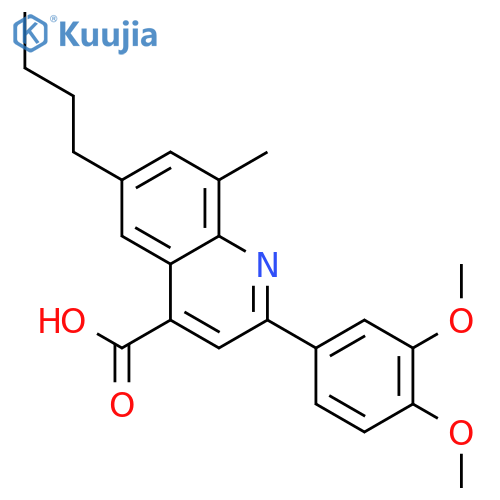 6-Butyl-2-(3,4-dimethoxyphenyl)-8-methylquinoline-4-carboxylic acid structure