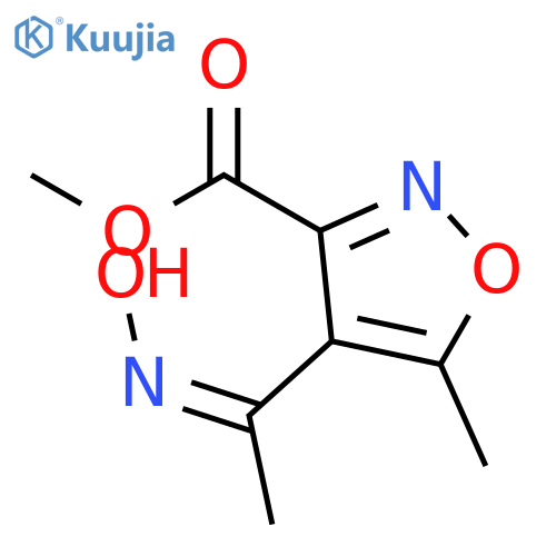 Methyl 4-(1-(hydroxyimino)ethyl)-5-methylisoxazole-3-carboxylate structure