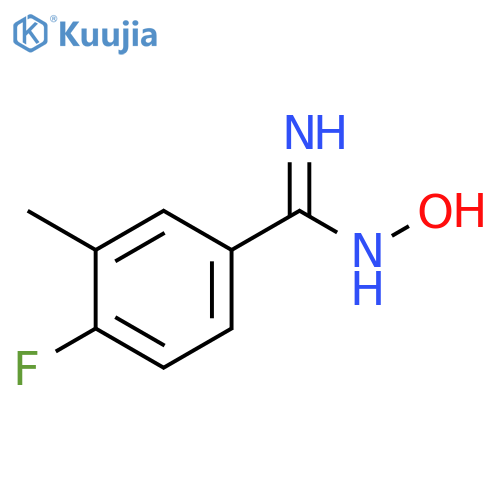 4-fluoro-N'-hydroxy-3-methylbenzene-1-carboximidamide structure