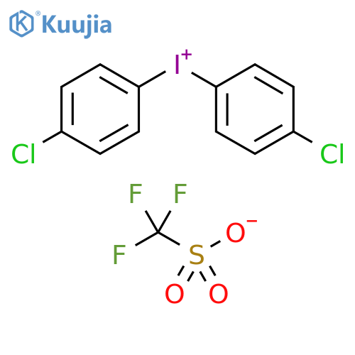 Iodonium, bis(4-chlorophenyl)-, 1,1,1-trifluoromethanesulfonate (1:1) structure
