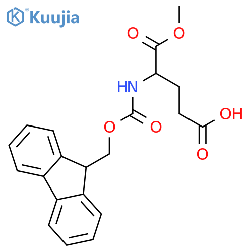 (4R)-4-(9H-fluoren-9-ylmethoxycarbonylamino)-5-methoxy-5-oxo-pentanoic acid structure