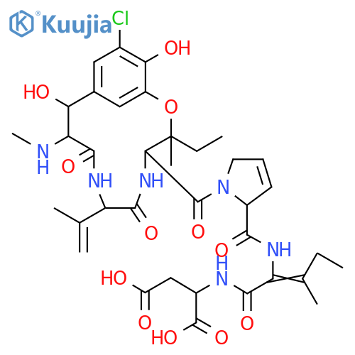 L-Aspartic acid, (βS)-3-chloro-β,5-dihydroxy-N-methyl-L-tyrosyl-3,4-didehydro-L-valyl-3-hydroxy-L-isoleucyl-3,4-didehydro-L-prolyl-(2E)-2,3-didehydroisoleucyl-, cyclic (15→3)-ether structure