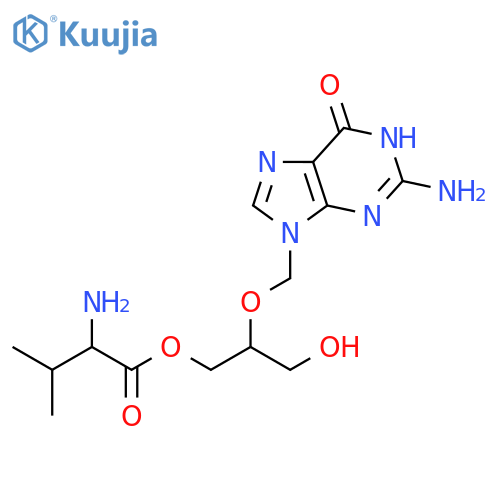 (2S)-2-((2-Amino-6-oxo-1H-purin-9(6H)-yl)methoxy)-3-hydroxypropyl 2-amino-3-methylbutanoate structure