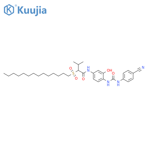 Butanamide,N-[4-[[[(4-cyanophenyl)amino]carbonyl]amino]-3-hydroxyphenyl]-3-methyl-2-(tetradecylsulfonyl)- structure