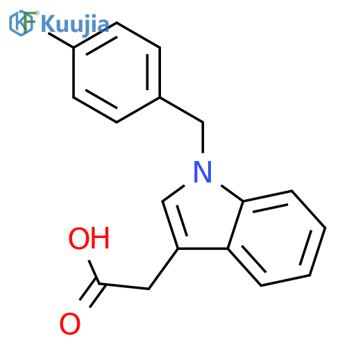 2-{1-[(4-fluorophenyl)methyl]-1H-indol-3-yl}acetic acid structure
