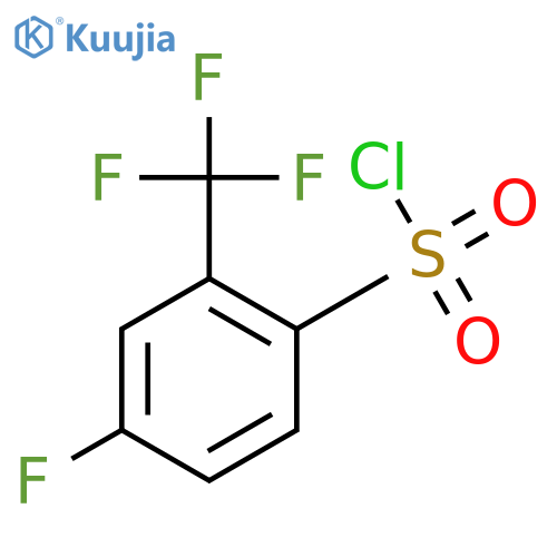 4-fluoro-2-(trifluoromethyl)benzene-1-sulfonyl chloride structure