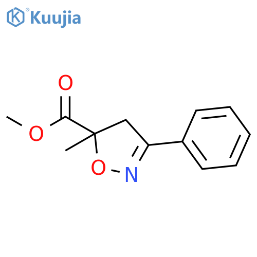 methyl 5-methyl-3-phenyl-4,5-dihydro-1,2-oxazole-5-carboxylate structure