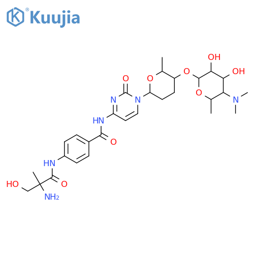 Benzamide,4-[[(2S)-2-amino-3-hydroxy-2-methyl-1-oxopropyl]amino]-N-[1-[(2R,5S,6R)-5-[[4,6-dideoxy-4-(dimethylamino)-a-D-glucopyranosyl]oxy]tetrahydro-6-methyl-2H-pyran-2-yl]-1,2-dihydro-2-oxo-4-pyrimidinyl]- structure