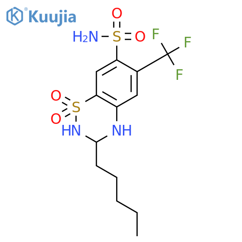 3-Pentyl-6-(trifluoromethyl)-3,4-dihydro-2H-benzo[e][1,2,4]thiadiazine-7-sulfonamide 1,1-dioxide structure