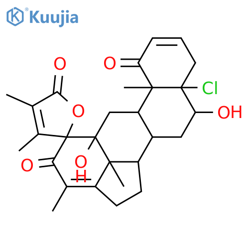 12,23-Cycloergosta-2,17(20),24-trien-26-oic acid, 5-chloro-6,12,23-trihydroxy-1,22-dioxo-, γ-lactone, (5α,6β,12β,23β)- structure