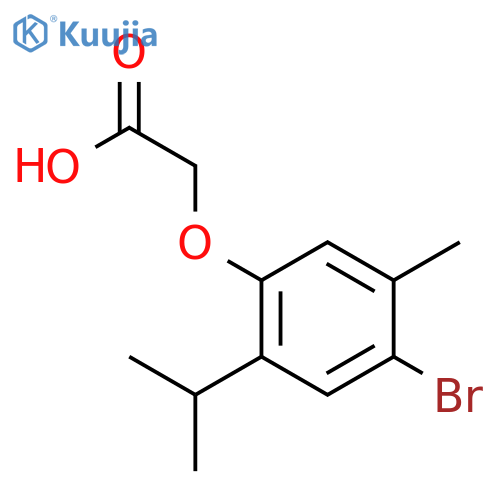 2-[4-bromo-5-methyl-2-(propan-2-yl)phenoxy]acetic acid structure