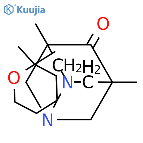 2',2',5,7-tetramethyltetrahydro-6H-spiro[1,3-diazatricyclo[3.3.1.1~3,7~]decane-2,4'-pyran]-6-one structure