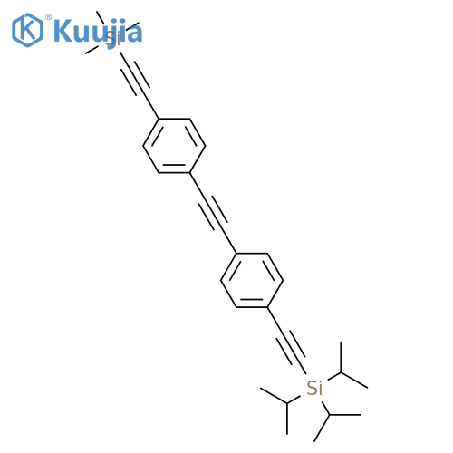 Triisopropyl((4-((4-((trimethylsilyl)ethynyl)-phenyl)ethynyl)phenyl)ethynyl)silane structure