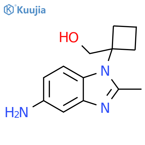 1-(5-amino-2-methyl-1H-1,3-benzodiazol-1-yl)cyclobutylmethanol structure