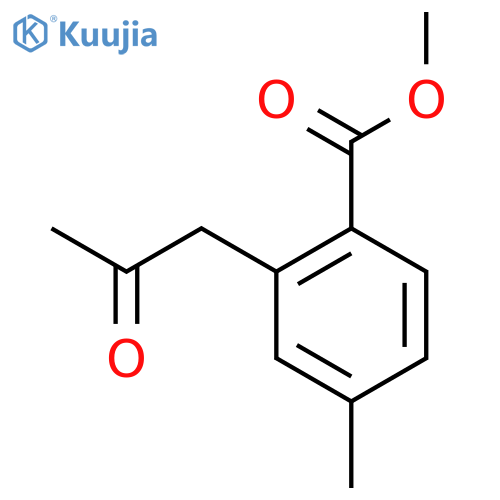 Methyl 4-methyl-2-(2-oxopropyl)benzoate structure