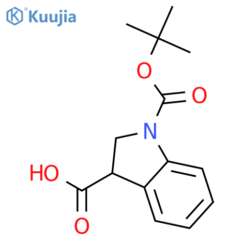 1-[(tert-butoxy)carbonyl]-2,3-dihydro-1H-indole-3-carboxylic acid structure