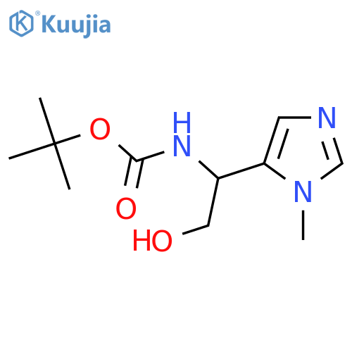 tert-butyl N-[2-hydroxy-1-(1-methyl-1H-imidazol-5-yl)ethyl]carbamate structure