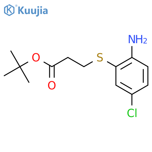tert-butyl 3-(2-amino-5-chlorophenyl)sulfanylpropanoate structure