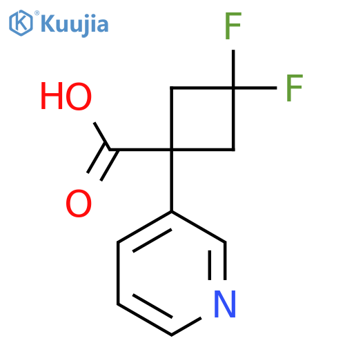 3,3-difluoro-1-(pyridin-3-yl)cyclobutane-1-carboxylic acid structure