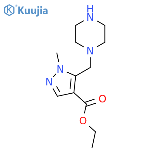 ethyl 1-methyl-5-[(piperazin-1-yl)methyl]-1H-pyrazole-4-carboxylate structure