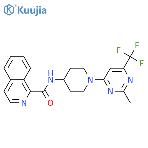 N-{1-[2-methyl-6-(trifluoromethyl)pyrimidin-4-yl]piperidin-4-yl}isoquinoline-1-carboxamide structure