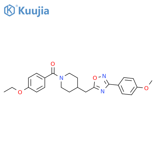 1-(4-ethoxybenzoyl)-4-{[3-(4-methoxyphenyl)-1,2,4-oxadiazol-5-yl]methyl}piperidine structure