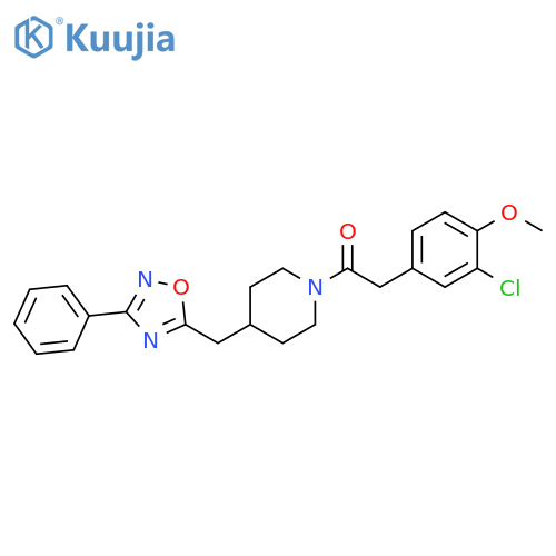 2-(3-chloro-4-methoxyphenyl)-1-{4-[(3-phenyl-1,2,4-oxadiazol-5-yl)methyl]piperidin-1-yl}ethan-1-one structure