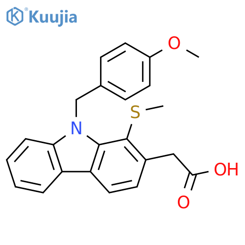 9H-Carbazole-2-acetic acid,9-[(4-methoxyphenyl)methyl]-1-(methylthio)- structure