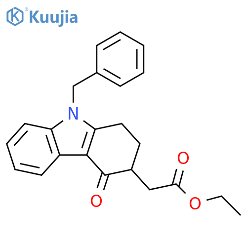 1H-Carbazole-3-acetic acid,2,3,4,9-tetrahydro-4-oxo-9-(phenylmethyl)-, ethyl ester structure