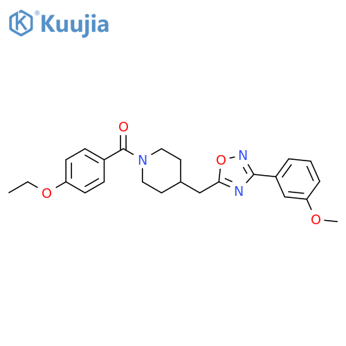 1-(4-ethoxybenzoyl)-4-{[3-(3-methoxyphenyl)-1,2,4-oxadiazol-5-yl]methyl}piperidine structure