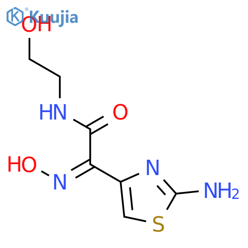 (Z)-2-(2-Aminothiazol-4-yl)-N-(2-hydroxyethyl)-2-(hydroxyimino)acetamide structure