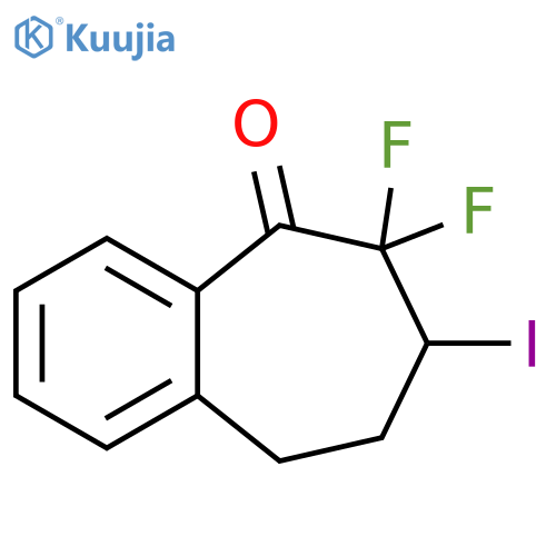 6,6-difluoro-7-iodo-6,7,8,9-tetrahydro-5H-benzo7annulen-5-one structure