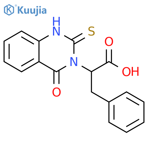 2-(4-oxo-2-sulfanyl-3,4-dihydroquinazolin-3-yl)-3-phenylpropanoic acid structure
