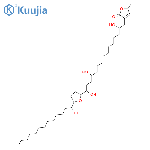 (5S)-5-methyl-3-[(2R,12R,15R)-2,12,15-trihydroxy-15-{(5R)-5-[(1S)-1-hydroxytridecyl]tetrahydrofuran-2-yl}pentadecyl]furan-2(5H)-one structure