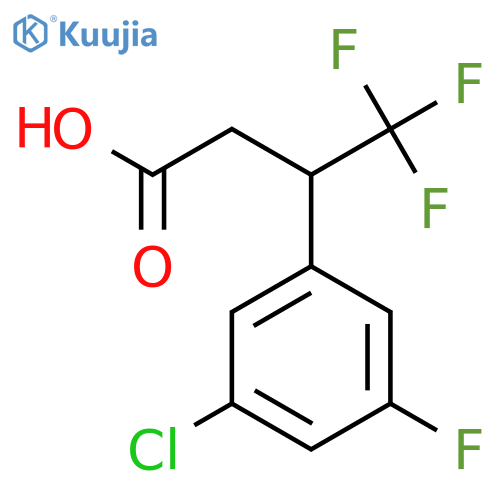 3-(3-chloro-5-fluorophenyl)-4,4,4-trifluorobutanoic acid structure