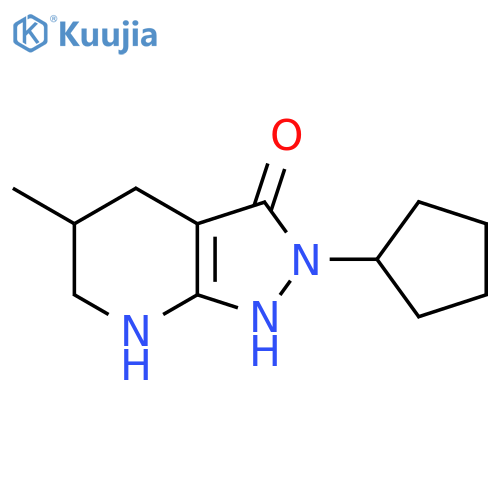 2-Cyclopentyl-5-methyl-4,5,6,7-tetrahydro-2H-pyrazolo[3,4-b]pyridin-3-ol structure