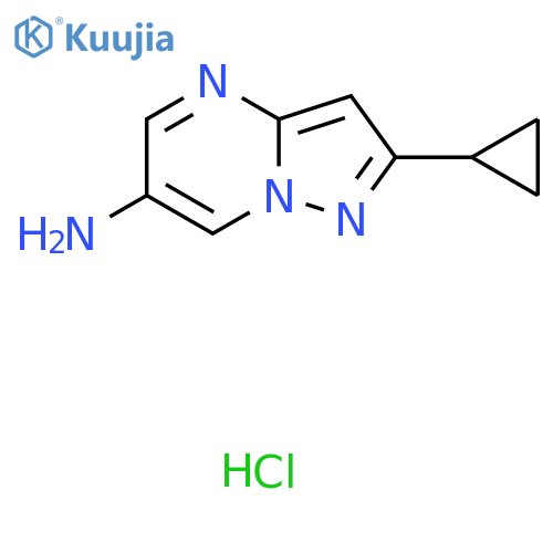 2-Cyclopropylpyrazolo[1,5-a]pyrimidin-6-amine hydrochloride structure