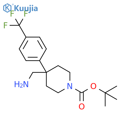 tert-Butyl 4-(aminomethyl)-4-[4-(trifluoromethyl)phenyl]piperidine-1-carboxylate structure