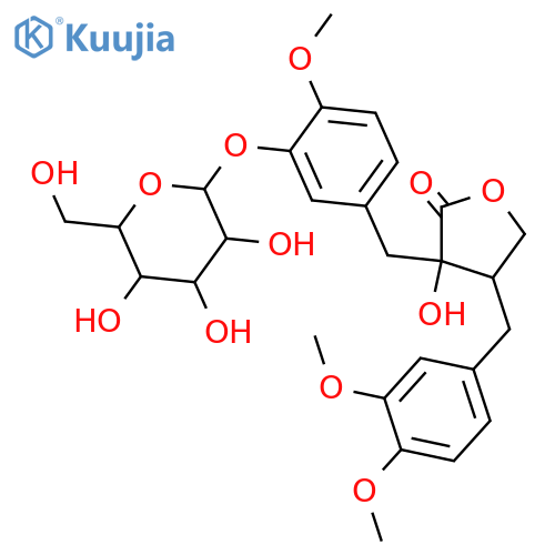 2(3H)-Furanone, 4-[(3,4-dimethoxyphenyl)methyl]-3-[[4-(β-D-glucopyranosyloxy)-3-methoxyphenyl]methyl]dihydro-3-hydroxy-, (3R,4R)- structure