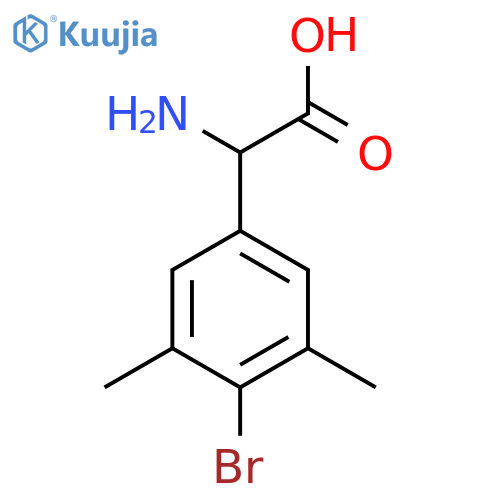 2-amino-2-(4-bromo-3,5-dimethylphenyl)acetic acid structure